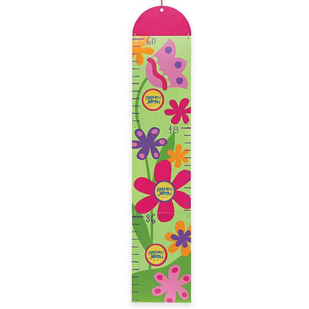 🆕 Stephen Joseph Flower Growth Chart Green/Pink